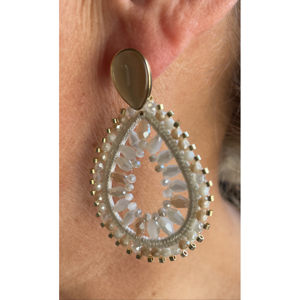 Boucles d'oreilles gouttes perles n°68