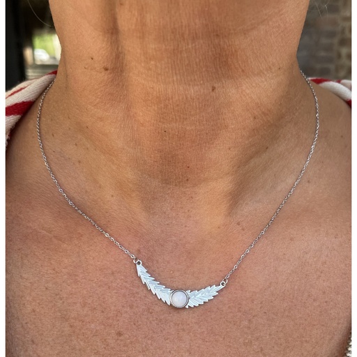 Collier chaîne feuille perle YL XL0036