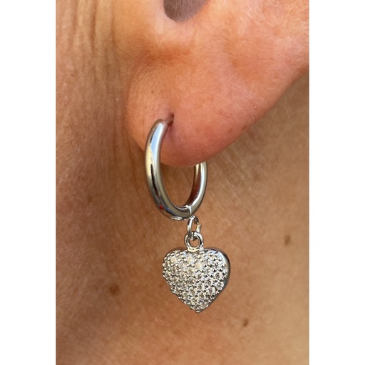 Boucles d'oreilles pendant coeur strass n°86