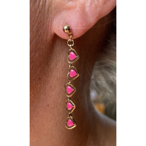 Boucles d'oreilles pendant multis coeurs n°79