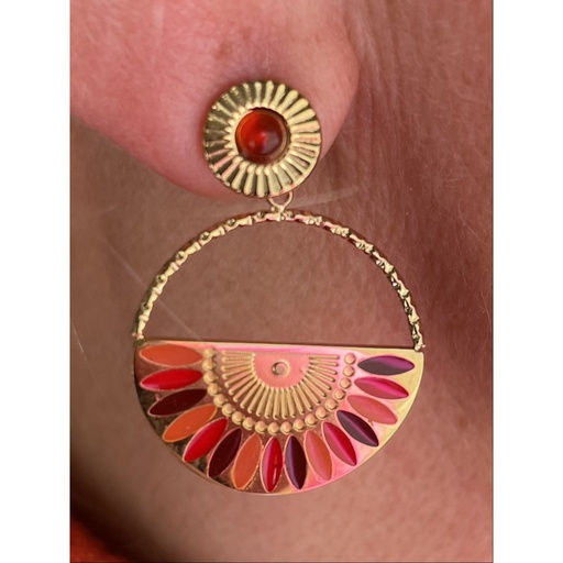 Boucles d'oreilles rond éventail n°90