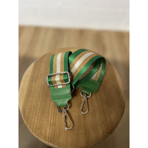 Lanière lignée cuivrée attaches argentées