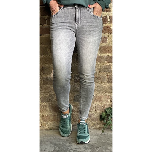 Jeans gris tirette cheville