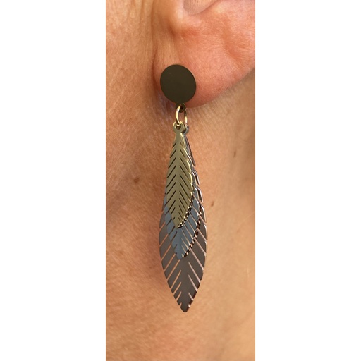 Boucles d'oreilles Triple plume n°107