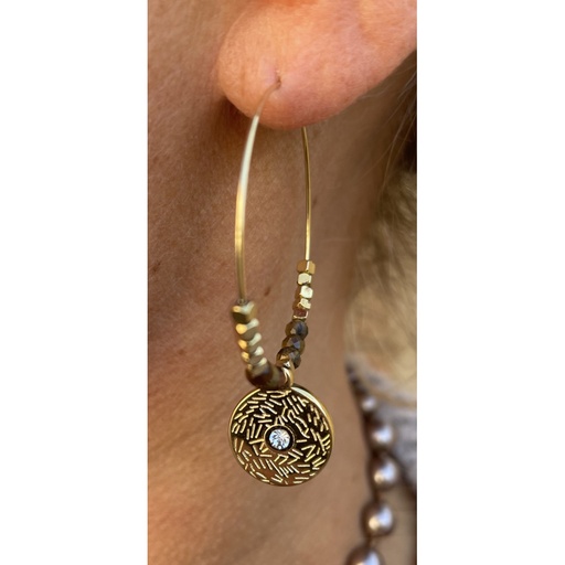Boucles d'oreilles créoles médailles n°108