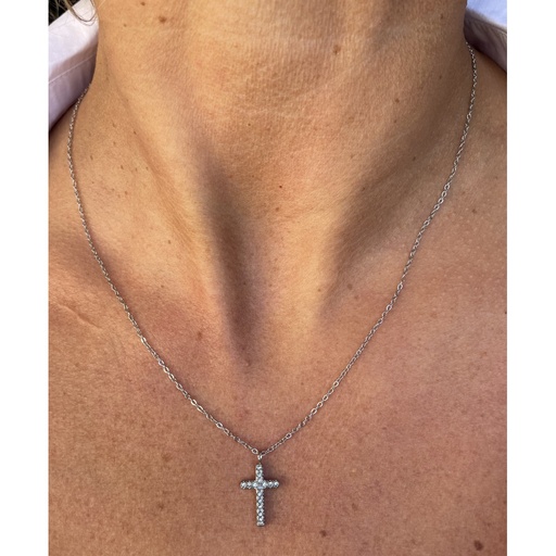 Collier chaîne Croix strass XL0436 YL