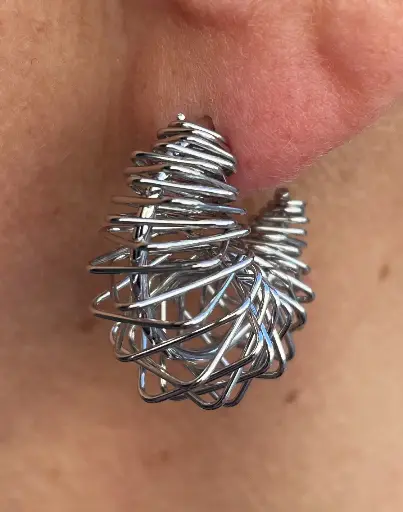 Boucles d'oreilles Minis Créoles Treillis n°122