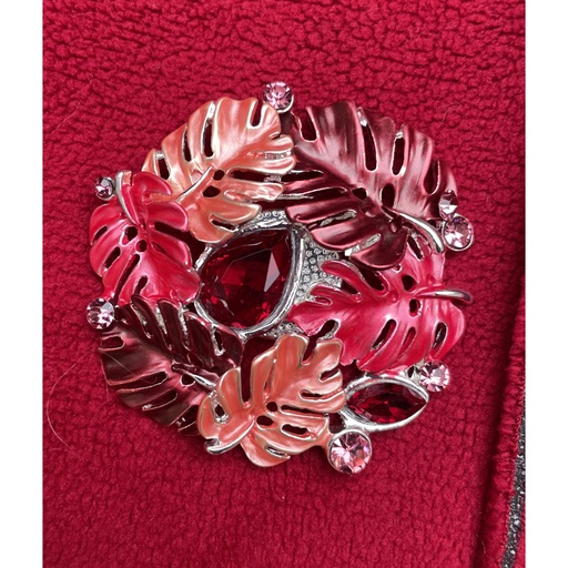 Broche aimant feuilles jojoba