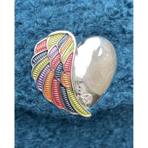 Broche aimant moitié aile coeur