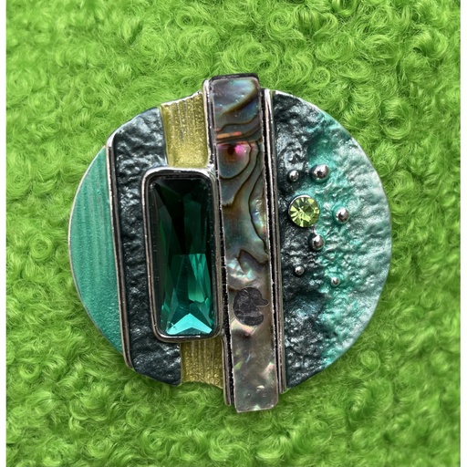 Broche aimant arts ronde
