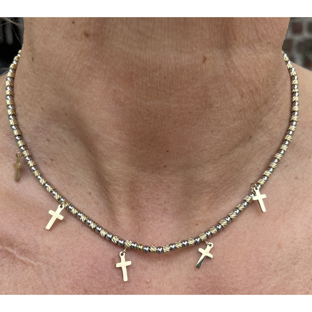 Collier 4 croix (XL0371)