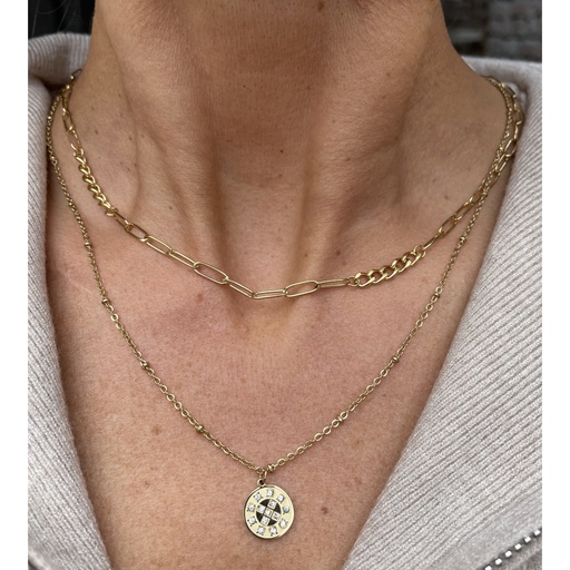 Collier deux rangs médaillon YL WFK008