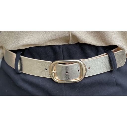 Ceinture brillante boucle ovale dorée