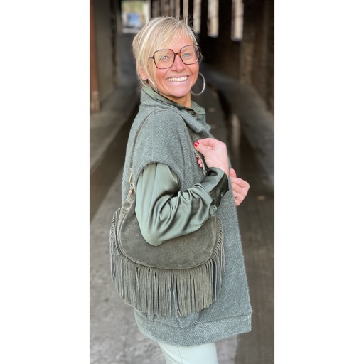 Sac franges daim