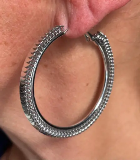 Boucles d'oreilles Créoles Ecailles n°146