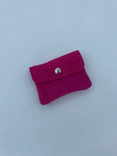 Porte monnaie/cartes daim cuir uni