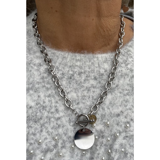 Collier gros maillons smile doré