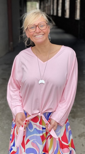 Blouse V noeud uni