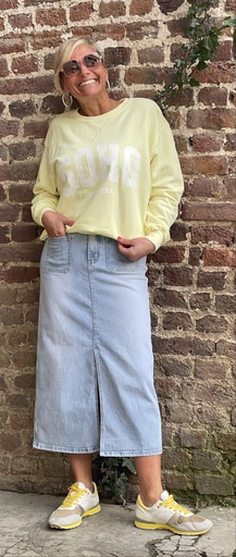 Jupe jeans fendue