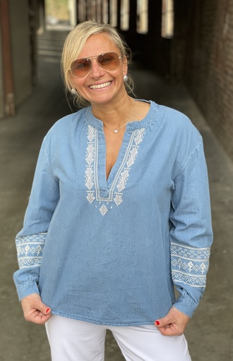 Blouse Jeans Broderies Indiens