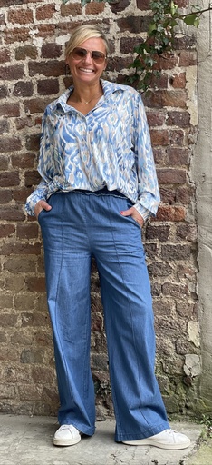 Jeans fluide passepoils