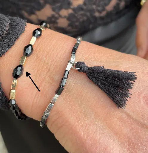 Bracelet quartz +perles ovales n°164