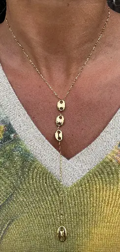 [K146] Collier chaine pendant boutons K146
