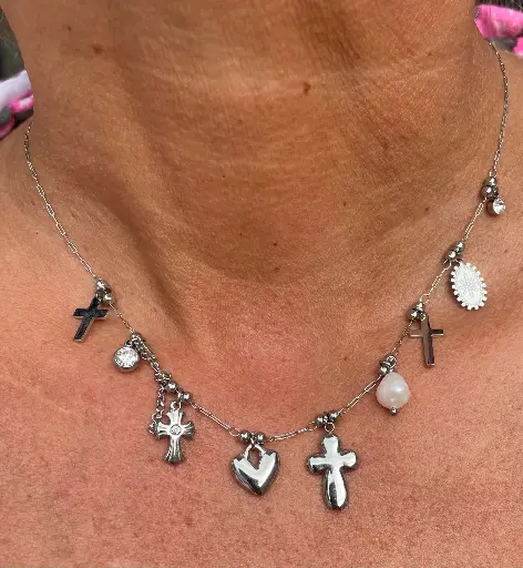 [K125] Collier chaine Breloques Croix K125