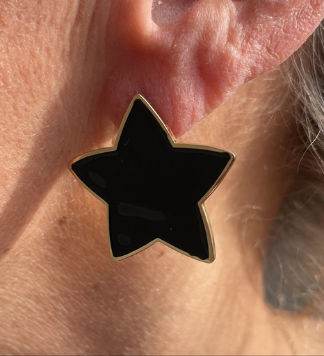 Boucles d'oreilles étoile noire n°161