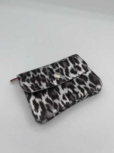 Porte monnaie cuir brillant léo flou