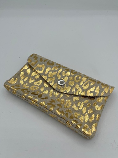 Portefeuille daim Léo brillant
