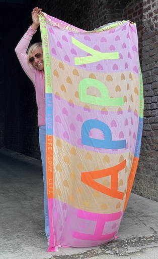 Foulard happy love life coeur