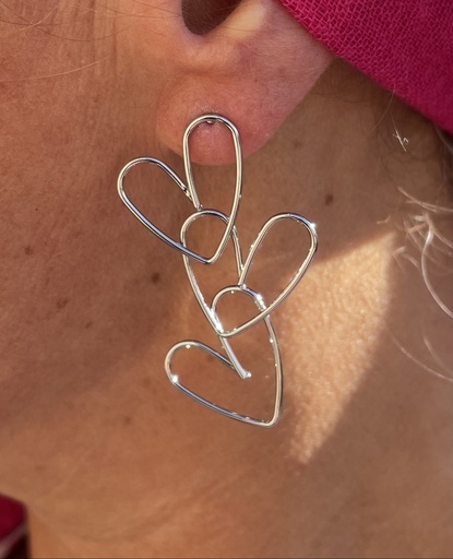 Boucles d'oreilles Triple Coeurs n°172