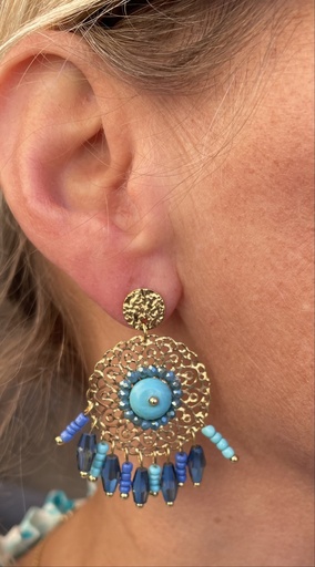 Boucles d'oreilles Rosace perles n°170