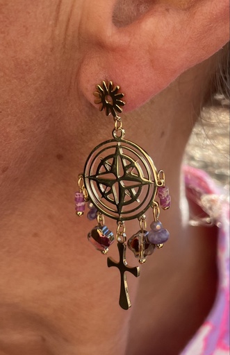 Boucles d'oreilles Rose des vents n°169