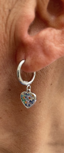 Boucles d'oreilles coeur strass multi n°167