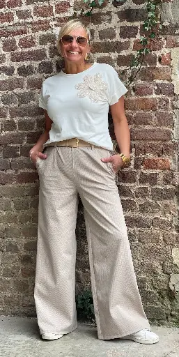 Pantalon ample Chevrons