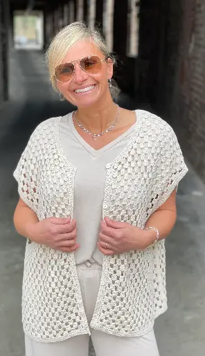 Gilet carré macramé