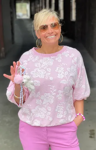 Sweat manches courtes Fleurs