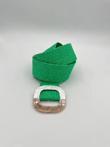 Ceinture rotin boucle argentée/marbrée