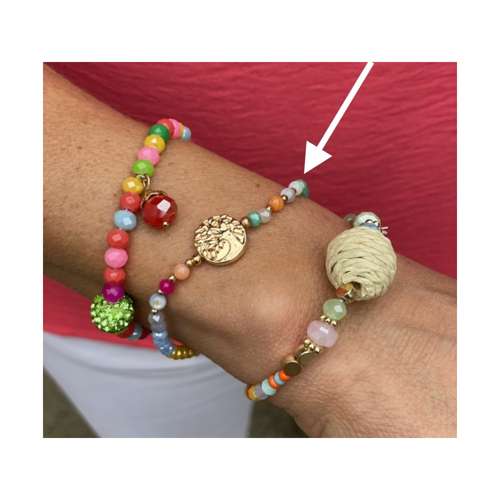Bracelet minis perles medaillon arbre n°7