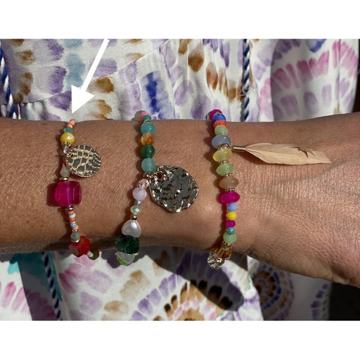Bracelet cube/pièce léo pendante MTC 22