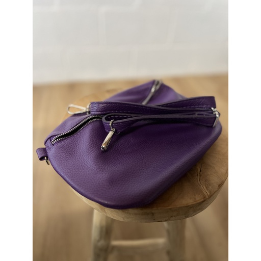Pochette en cuir graine grand format