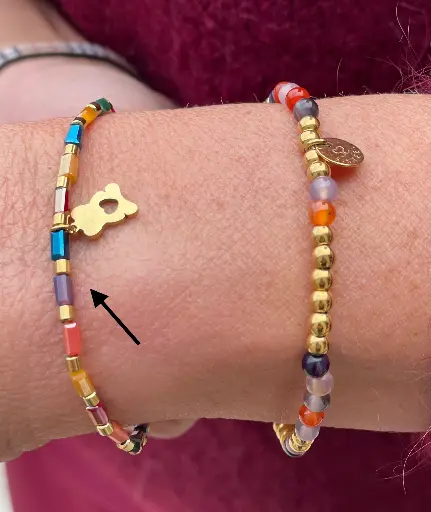 Bracelet cylindre ours doré n°38
