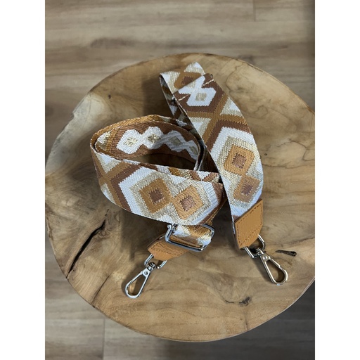 Lanière étroite Croix Losanges Attaches Argentées