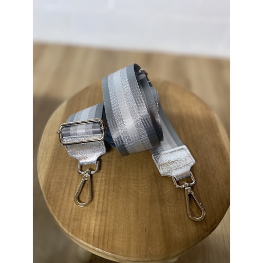 Laniere lignee brillante attaches argentees