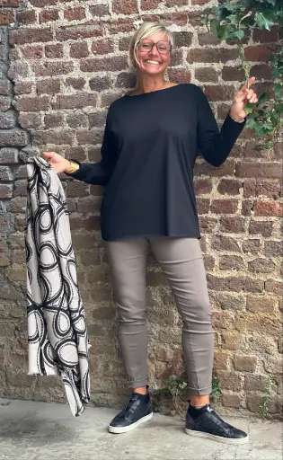 Tshirt col coupe manches longues