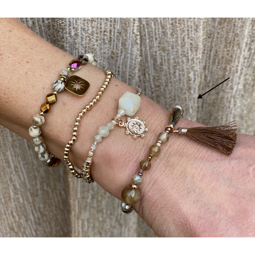 Bracelet perles ovales pampille NC 20