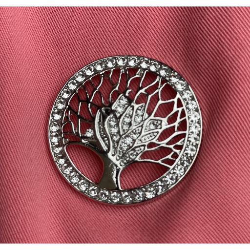 Broche aimant arbre de vie strass