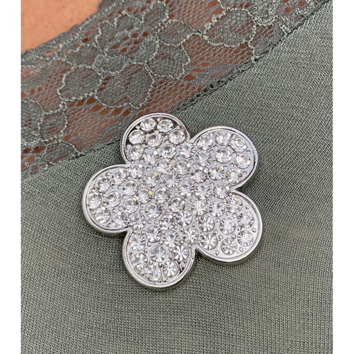 Broche aimant Flowers strass